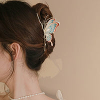 Thumbnail for Chic Handmade Colorful Enamel Butterfly Chignon Claw Clip Hair Clip - ArtGalleryZen