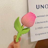 Thumbnail for Chic Handmade Enamel Pink Tulip Chignon Claw Clip Hair Clip - ArtGalleryZen