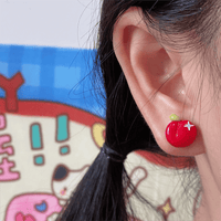 Thumbnail for Chic Handmade Pearl Dangle Star Apple Czech Glass Earrings - ArtGalleryZen