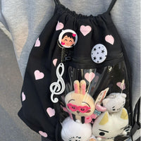 Thumbnail for Chic Heart Kpop Fan Display Drawstring Backpack - ArtGalleryZen