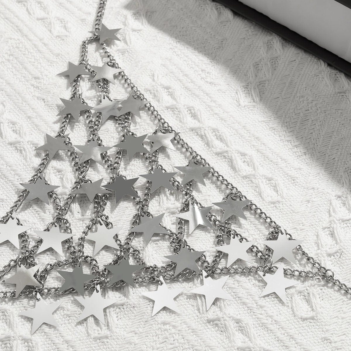 Chic Hollowed-Out Backless Star Sequins Chain Bra - ArtGalleryZen
