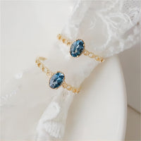 Thumbnail for Chic Hollowed-out Sea Blue Topaz Ring - ArtGalleryZen