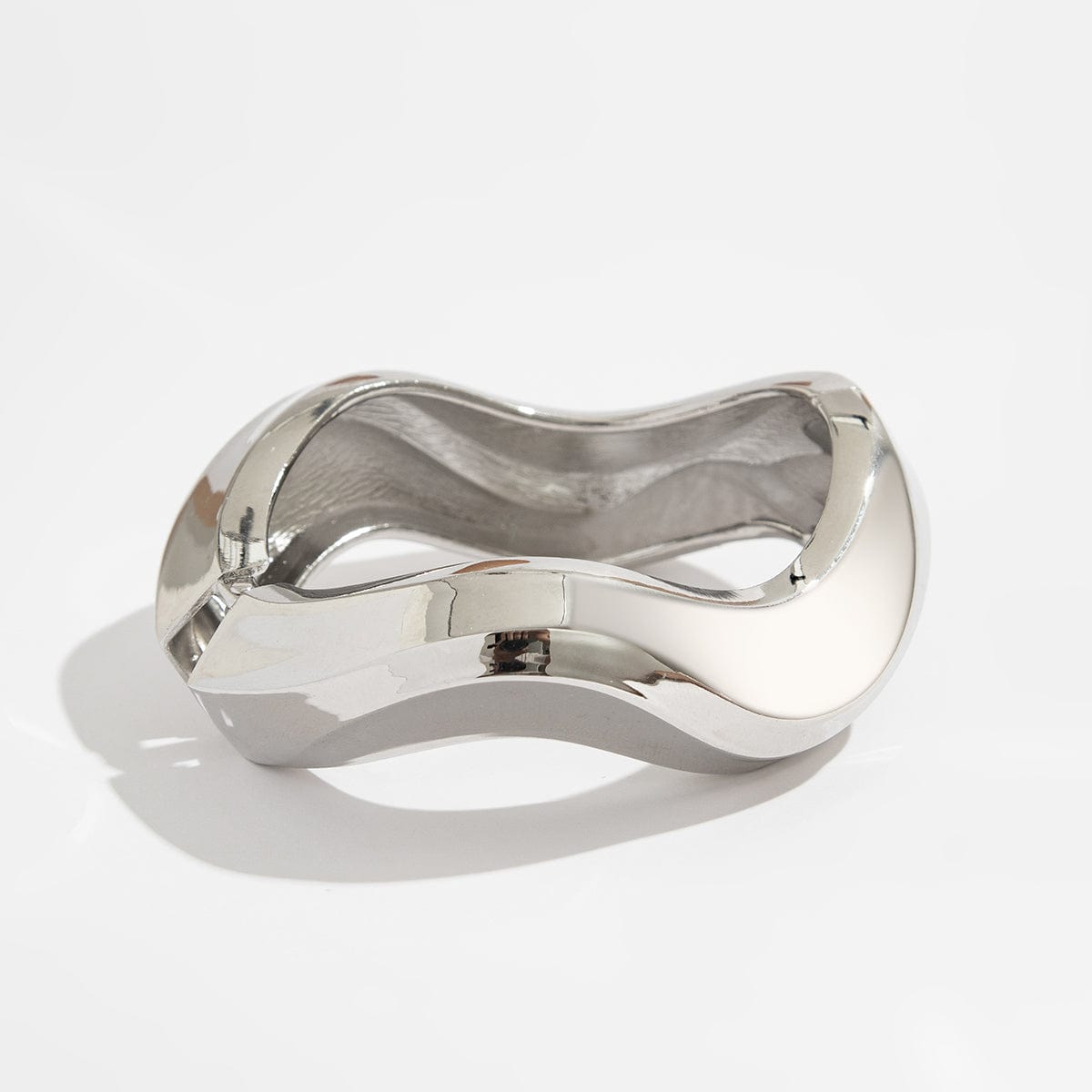 Chic Irregular Curved Frosted Bangle Bracelet - ArtGalleryZen