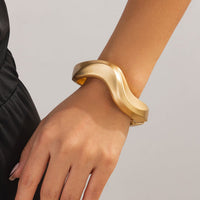 Thumbnail for Chic Irregular Curved Frosted Bangle Bracelet - ArtGalleryZen