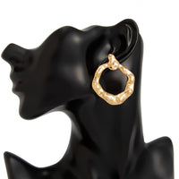 Thumbnail for Chic Irregular Textured Hoop Stud Earrings - ArtGalleryZen