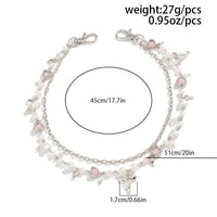 Thumbnail for Chic Layered Bowknot Charm Pearl Heart Glass Bead Trouser Chain - ArtGalleryZen