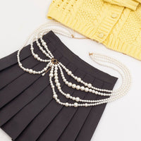 Thumbnail for Chic Layered Chunky Pearl Waist Chain - ArtGalleryZen