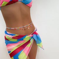 Thumbnail for Chic Layered Colorful Enamel Flower Tassel Seed Beaded Waist Chain - ArtGalleryZen
