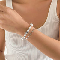 Thumbnail for Chic Layered Crystal Inlaid Star Pearl Chain Bracelet - ArtGalleryZen