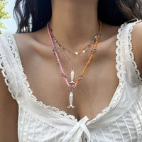 Thumbnail for Chic Layered Fish Pendant Sequin Tassel Seed Beaded Necklace Set - ArtGalleryZen