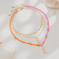 Thumbnail for Chic Layered Fish Pendant Sequin Tassel Seed Beaded Necklace Set - ArtGalleryZen
