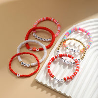 Thumbnail for Chic Layered Flower Letter Polymer Clay Beaded Friendship Bracelet Set - ArtGalleryZen