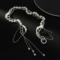 Thumbnail for Chic Layered Heart Tassel Pearl Curb Chain Choker Necklace - ArtGalleryZen
