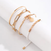 Thumbnail for Chic Layered Knotted String Round Disk Cable Chain Bangle Bracelet Set - ArtGalleryZen