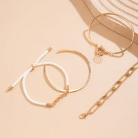 Thumbnail for Chic Layered Knotted String Round Disk Cable Chain Bangle Bracelet Set - ArtGalleryZen