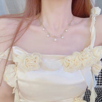 Thumbnail for Chic Layered Pearl Tassel Ball Chain Choker Necklace - ArtGalleryZen