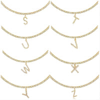 Thumbnail for Chic Layered Rhinestone Inlaid Butterfly Initial Letter Pendant Choker Necklace Set - ArtGalleryZen