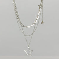 Thumbnail for Bohemia Layered Starry Pendant Pearl Chain Necklace Set - ArtGalleryZen