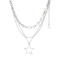 Thumbnail for Bohemia Layered Starry Pendant Pearl Chain Necklace Set - ArtGalleryZen