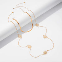 Thumbnail for Chic Layered Sun Charm Long Chain Necklace Set - ArtGalleryZen