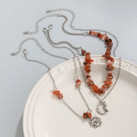Thumbnail for Chic Layered Sun Moon Pendant Turquoise Stone Stackable Necklace Set - ArtGalleryZen