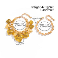Thumbnail for Chic Layered Textured Heart Tassel Ball Chain Bracelet Set - ArtGalleryZen