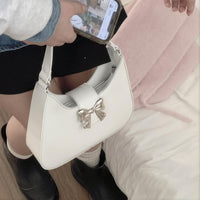 Thumbnail for Chic Metallic Bowknot Leather Shoulder Crossbody Bag - ArtGalleryZen