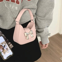 Thumbnail for Chic Metallic Bowknot Leather Shoulder Crossbody Bag - ArtGalleryZen