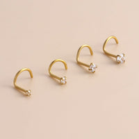 Thumbnail for Chic Minimalist Cubic Zirconia Stainless Steel Nose Piercing Nose Stud - ArtGalleryZen