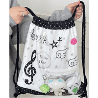 Thumbnail for Chic Music Diary Kpop Fan Display Drawstring Backpack - ArtGalleryZen