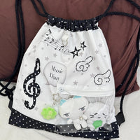 Thumbnail for Chic Music Diary Kpop Fan Display Drawstring Backpack - ArtGalleryZen