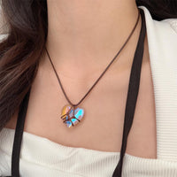 Thumbnail for Chic Natural Crystal Heart Pendant Choker Necklace - ArtGalleryZen