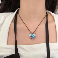 Thumbnail for Chic Natural Crystal Heart Pendant Choker Necklace - ArtGalleryZen