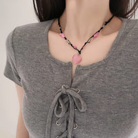 Thumbnail for Chic Opal Heart Pendant Matching Necklace - ArtGalleryZen