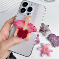 Thumbnail for Chic Orchid Flower Acrylic Foldable Phone Grip Phone Stand - ArtGalleryZen