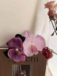 Thumbnail for Chic Orchid Flower Claw Clip Hair Clip - ArtGalleryZen
