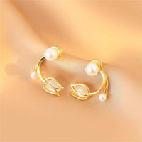 Thumbnail for Chic Pearl Charm Opal Tulip Earrings - ArtGalleryZen