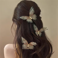 Thumbnail for Chic Pearl Charm Sheer Mesh Butterfly Hair Clip - ArtGalleryZen