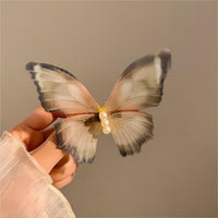 Thumbnail for Chic Pearl Charm Sheer Mesh Butterfly Hair Clip - ArtGalleryZen