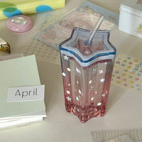 Thumbnail for Chic Pink Blue Gradient Lucky Star Crystal Cup - ArtGalleryZen