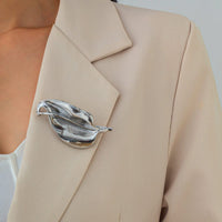 Thumbnail for Chic Pleated Leaf Pin Brooch - ArtGalleryZen