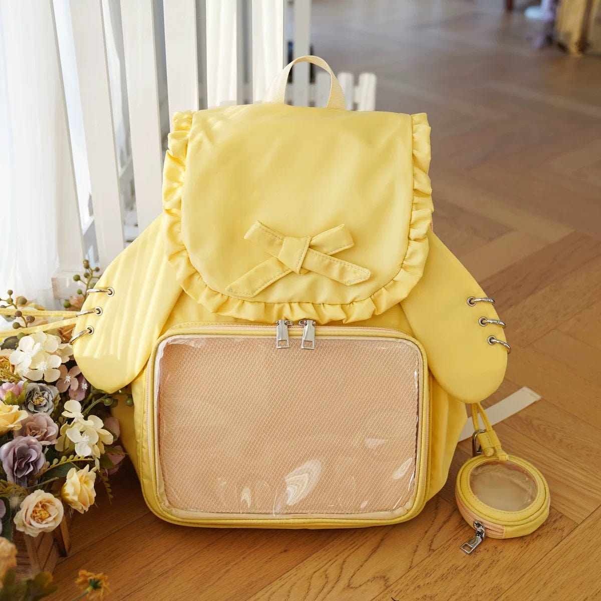Chic Rabbit Ears Transparent Display Backpack Bag - ArtGalleryZen
