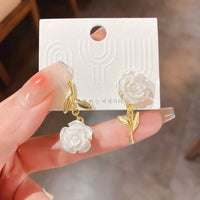 Thumbnail for Chic Resin White Flower Dangle Earrings - ArtGalleryZen