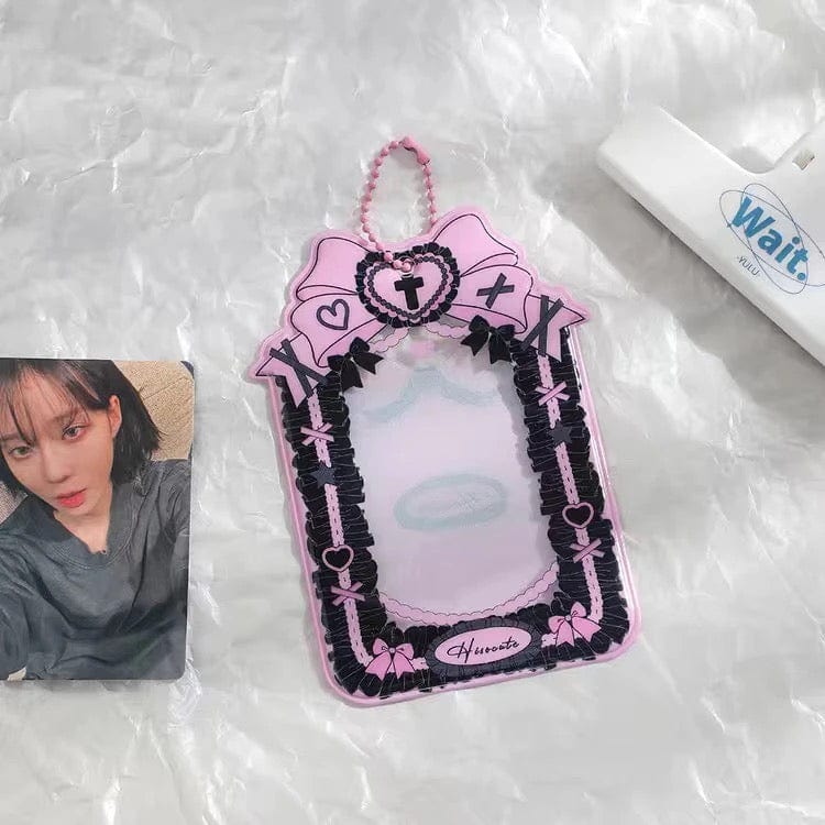 Chic Ribbon Bowknot Kpop Keychain Photocard Holder - ArtGalleryZen