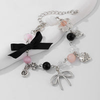 Thumbnail for Chic Ribbon Bowknot Strawberry Charm Crystal Chain Bracelet - ArtGalleryZen