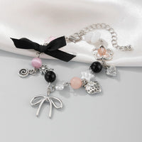 Thumbnail for Chic Ribbon Bowknot Strawberry Charm Crystal Chain Bracelet - ArtGalleryZen