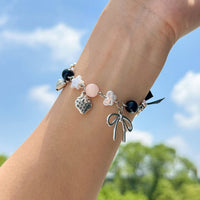 Thumbnail for Chic Ribbon Bowknot Strawberry Charm Crystal Chain Bracelet - ArtGalleryZen