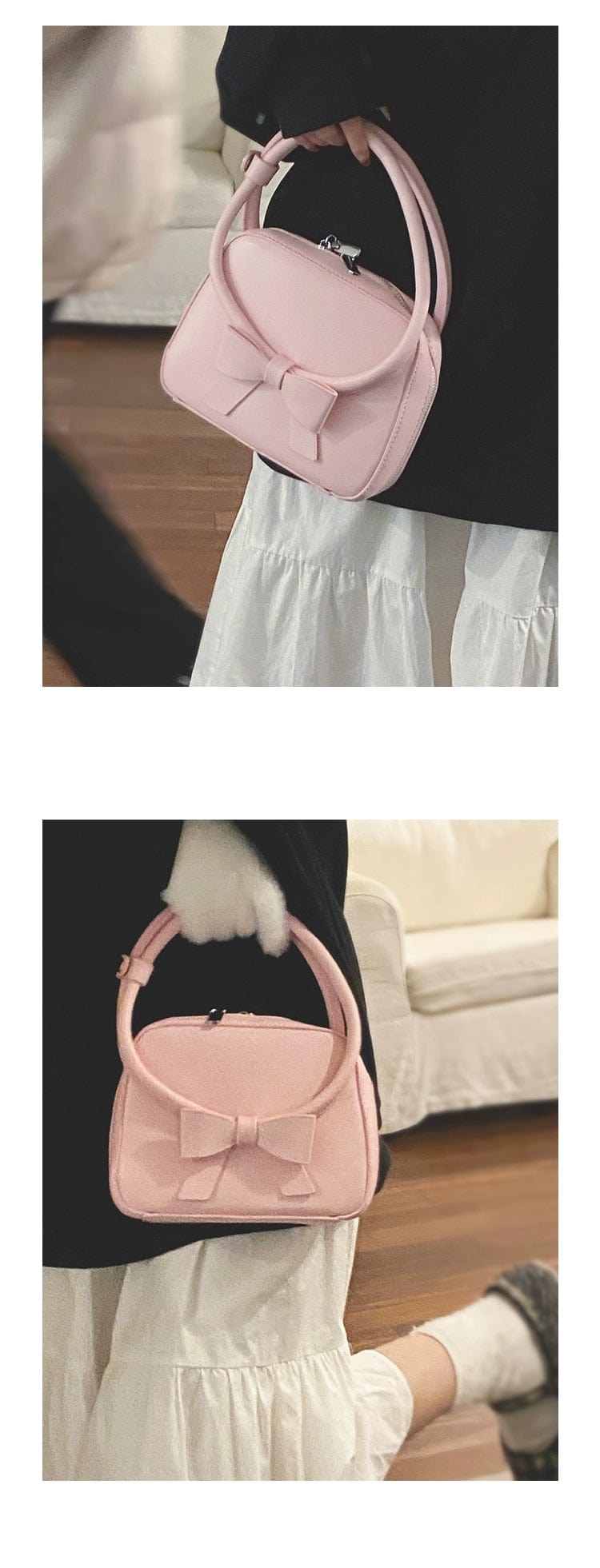 Chic Shoulder Crossbody Bowknot Leather Bag - ArtGalleryZen