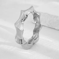 Thumbnail for Chic Silver Tone Glossy Twisted Bangle Bracelet - ArtGalleryZen