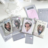 Thumbnail for Chic Silver Tone Heart Star Mirror Kpop Keychain Photocard Holder - ArtGalleryZen